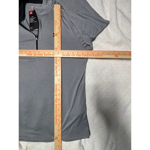 NWT Men's Under Armour Loose Grey Golf Running Heat Gear Quarter Zip Size Large - Picture 3 of 7
